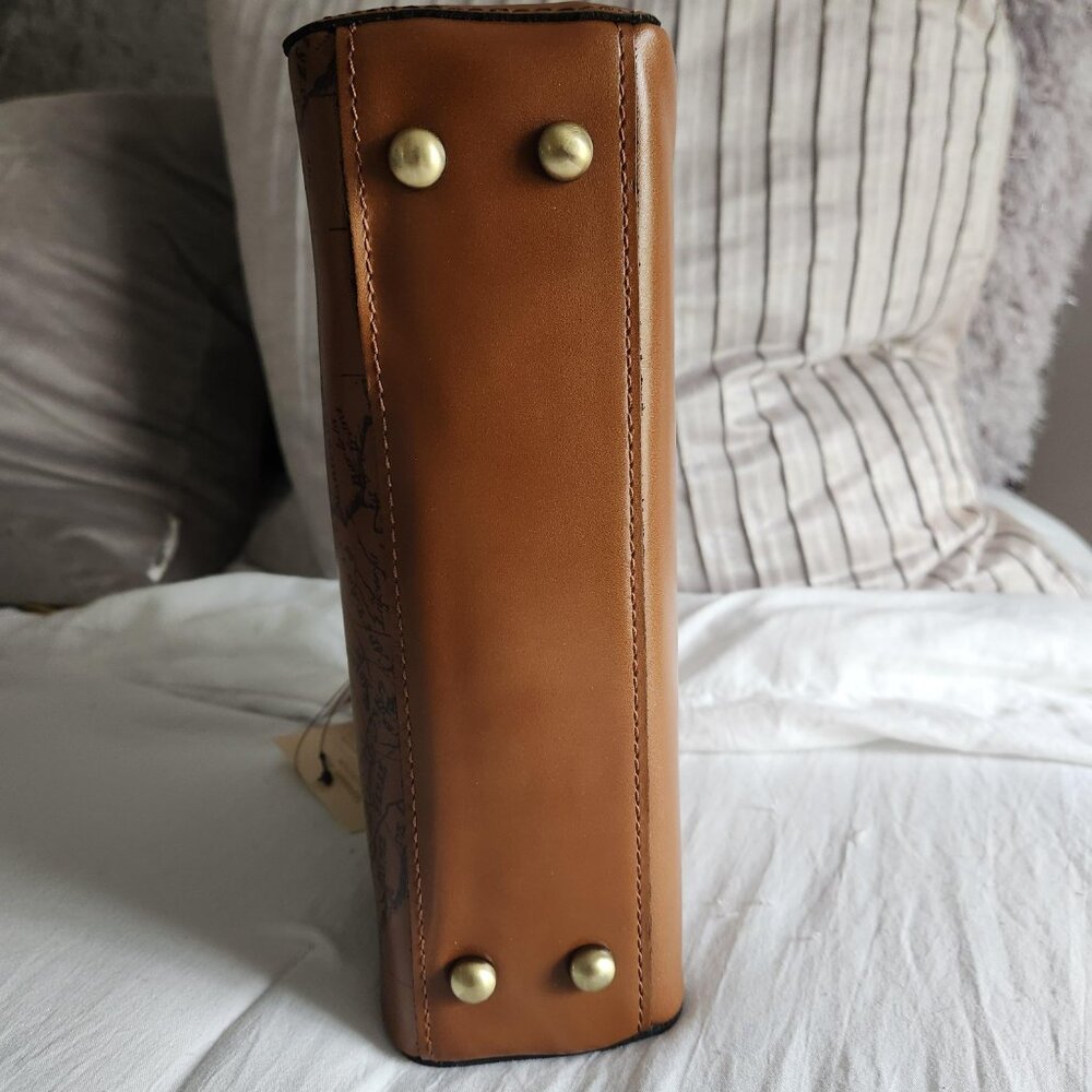 Patricia Nash Brown Signature Map Carisbrooke Riot Rust Satchel Set 4pc Set - Picture 5 of 17